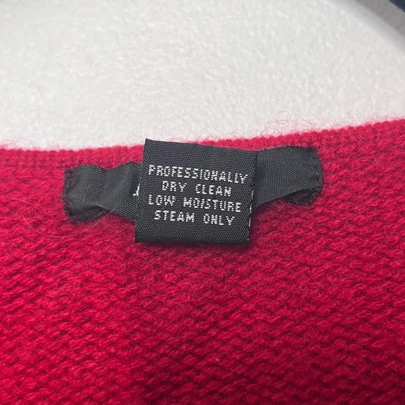 Alfani 100% Cashmere V-neck Chunky Knit Long Sleeve Sweater Women's Large Red - Picture 7 of 7